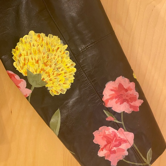 Hand Painted Reformation Leather Jacket - Picture 4 of 4